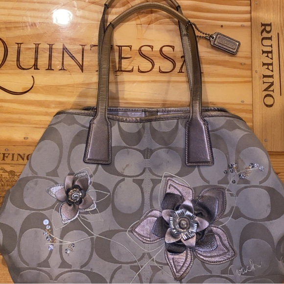 Coach Signature Appliqué Satchel Handbag - Picture 2 of 3